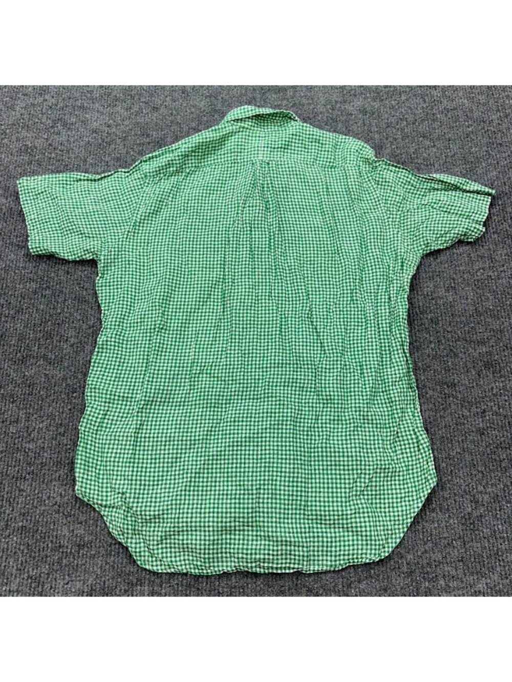 Ralph Lauren 100% Linen Classic Fit SS Button Up Green Gingham Plaid Mens Sz XLT - Picture 8 of 8
